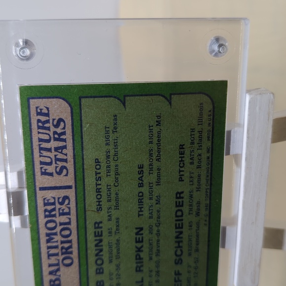 1982 Topps 21 Baltimore Orioles Future Stars Bonner Ripken Schneider - Picture 7 of 8